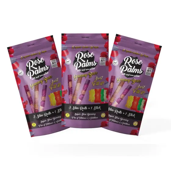 3 PACK Gummy Bear Rose Petals and Palm Leaf / Blunts Wraps