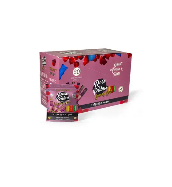 BOX OF MINI ROSE WRAP GUMMY BEAR