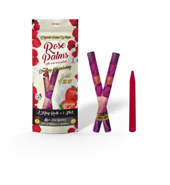 3 PACK ROSE PALM CREAMY STRAWBERRY KING SIZE