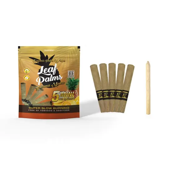 3 PACKS LEAF PALMS MINI SIZE BAHAMA MAMA "15 COUNT"