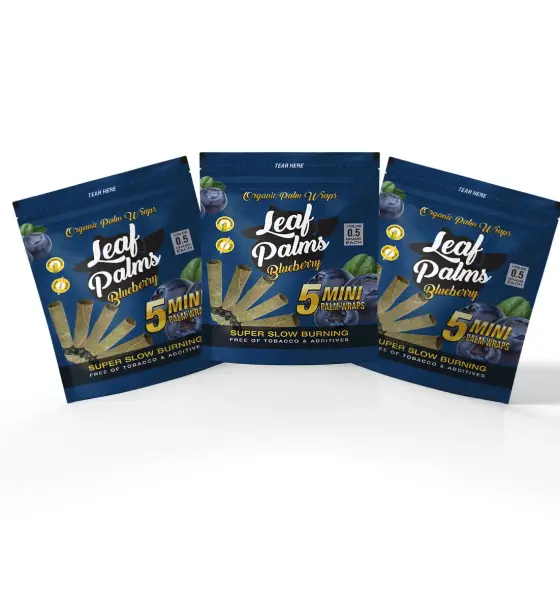3 PACKS LEAF PALMS MINI SIZE BLUEBERRY "15 COUNT"