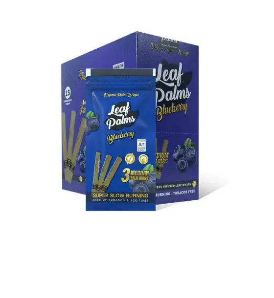 BOX OF LEAF PALMS BLUEBERRY SLIM SIZE "45 COUNT"