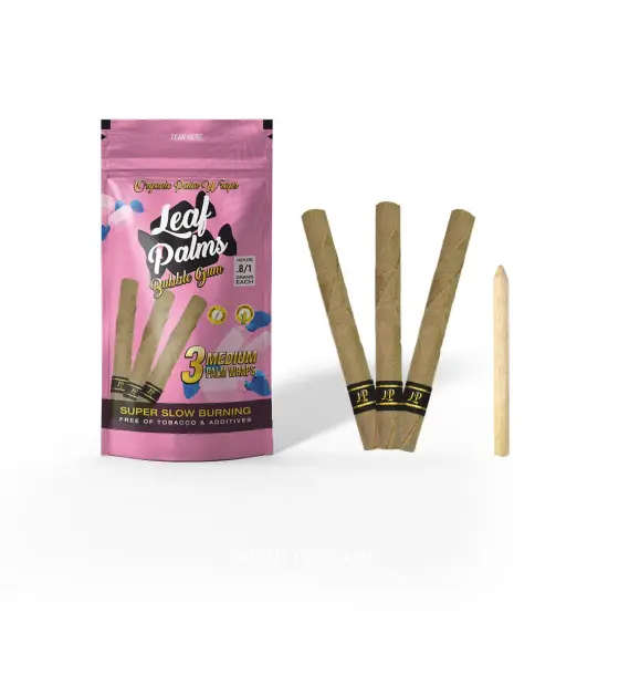 BOX OF LEAF PALMS BUBBLE GUM SLIM SIZE "45 COUNT"