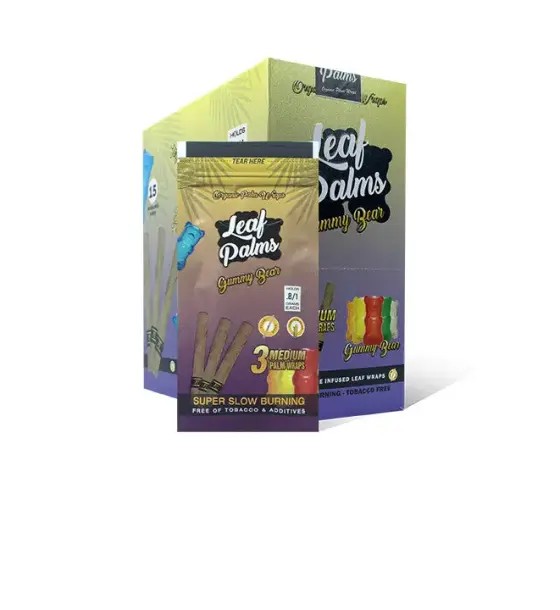 BOX OF LEAF PALMS GUMMY BEAR SLIM SIZE "45 COUNT"
