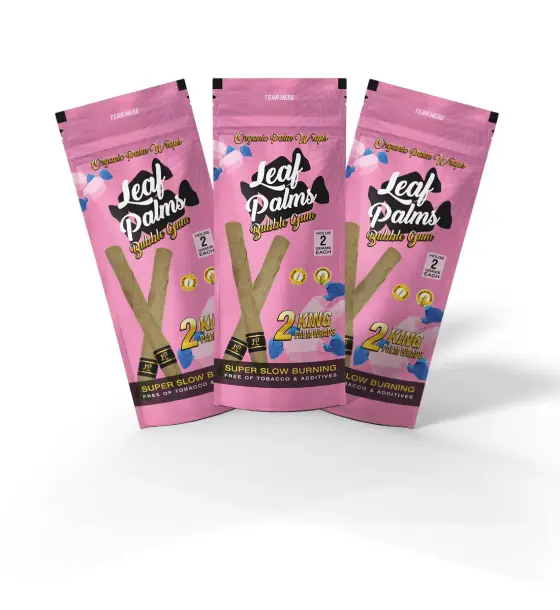 3 PACK LEAF PALMS BUBBLE GUM KING SIZE