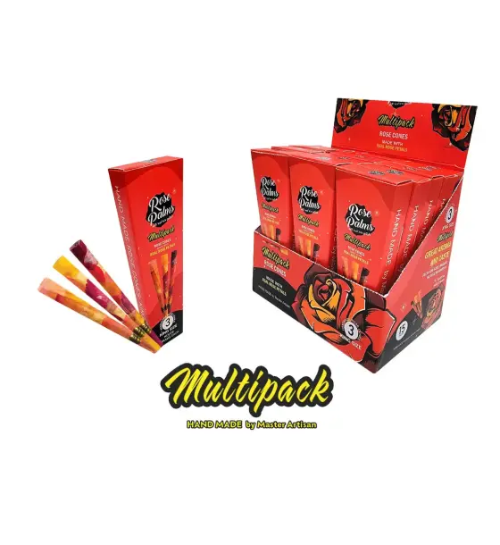 BOX of MULTIPACK MIX COLORED NATURAL ROSE CONES