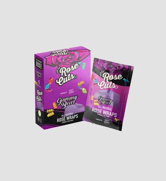 BOX PURPLE ROSE CUTS GUMMY BEAR
