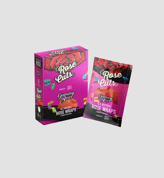 BOX PINK ROSE CUTS GUMMY BEAR