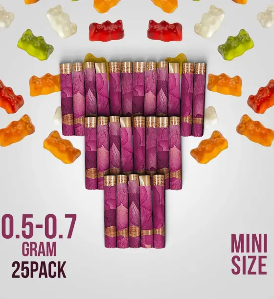 Real Rose Mini Pre-Rolled Tubes Bulk – 25 Tubes Gummy Bear