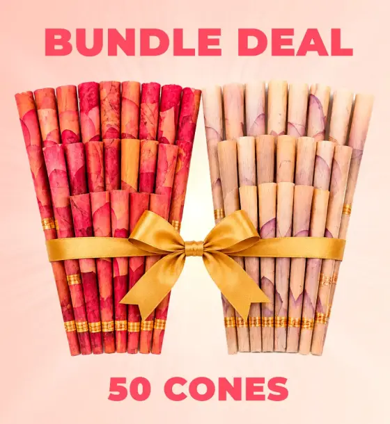 Real Rose and Lotus Classic King Size 109mm Pre Rolled Cone Bulk - 50 cones