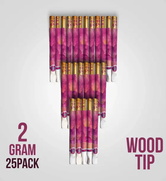 Real Rose Classic King Size 109mm Pre-Rolled Tubes Bulk – 25 Tubes - Wood Filter Tip - Original