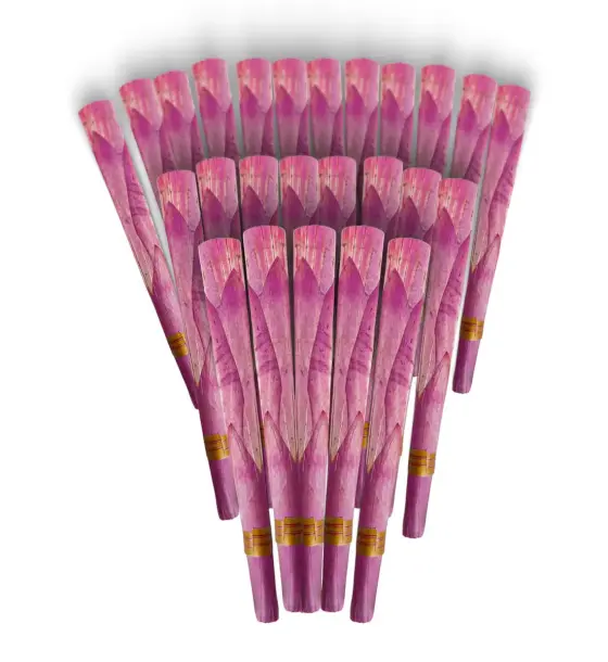 Real Lotus Pink Classic King Size 109mm Pre Rolled Cone Bulk - 25 cones
