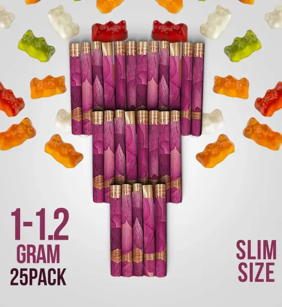 Real Rose Classic Slim Pre-Rolled Tubes Bulk - 25 Tubes Gummy Bear