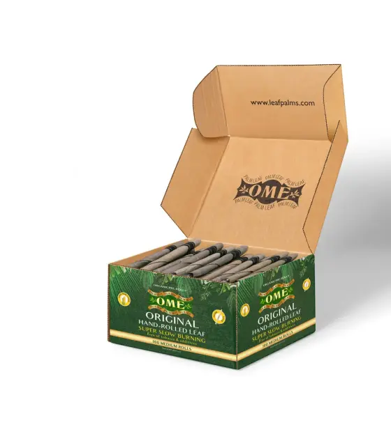 100 MEDIUM Wraps 100% Palm Leaf Natural Pre Rolled