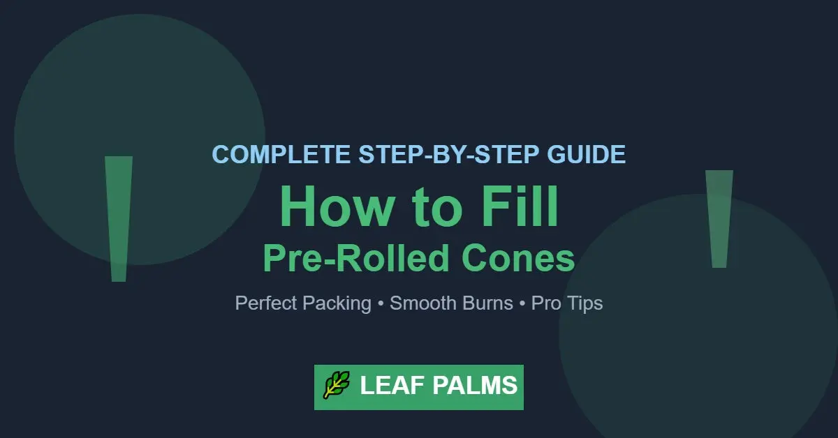 How to Fill Pre-Rolled Cones: Complete Step-by-Step Guide